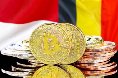 Belçika ve Monako bayrak arka plan bitcoins
