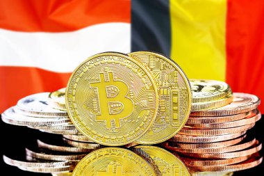 Belçika ve Avusturya bayrak arka plan bitcoins