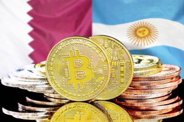 Katar ve Arjantin bayrak arka plan bitcoins