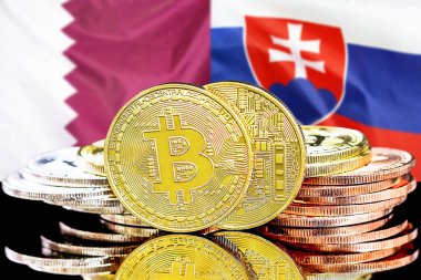Katar ve Slovakya bayrak arka plan bitcoins