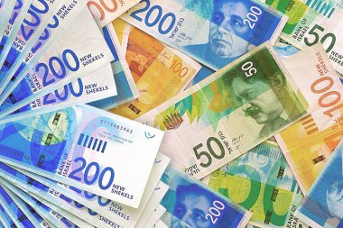 İsrail para notları banknotlar arka plan