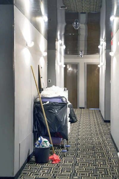 Cleaners trolley at hotel.