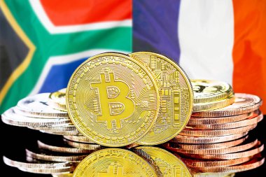 Güney Afrika ve Fransa 'daki Bitcoins bayrağı