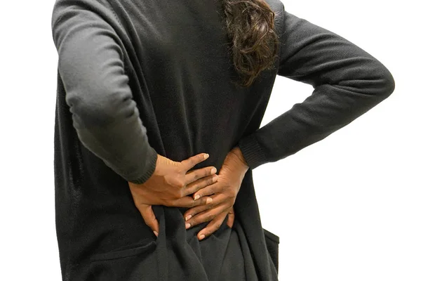 年轻的非洲女人腰痛. — 图库照片