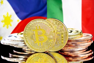 Filipinler ve İtalya bayraklarında Bitcoinler
