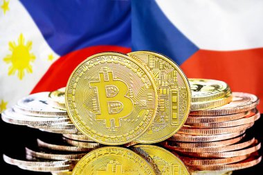 Filipinler ve Çek Cumhuriyeti bayraklarında Bitcoinler