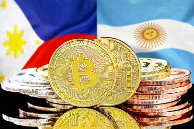 Filipinler ve Arjantin bayraklarında Bitcoinler