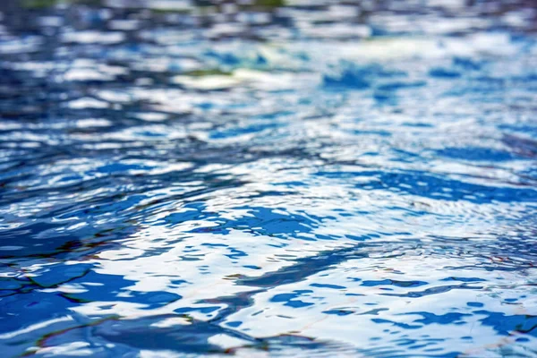 Blur Azul Ondulado Água Como Fundo Abstrato Ondas Água Desfocadas — Fotografia de Stock