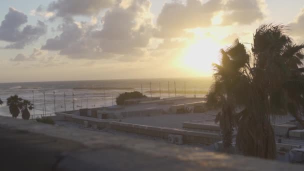 Coucher Soleil Sur Plage Tel Aviv — Video