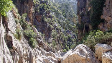 Mallorca Akdeniz Adası büyük kaya ile İspanyol adada bir kanyonda görüntülemek
