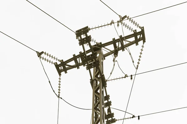 Grå Telefon Eller Power Masten Ljus Bakgrund — Stockfoto