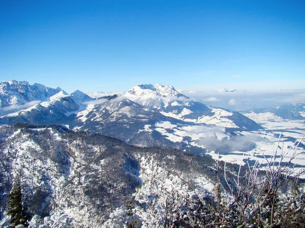 Blick Auf Das Schneebedeckte Panorama Des Zahmen Kaisers Des Kaisergebirges — Stockfoto