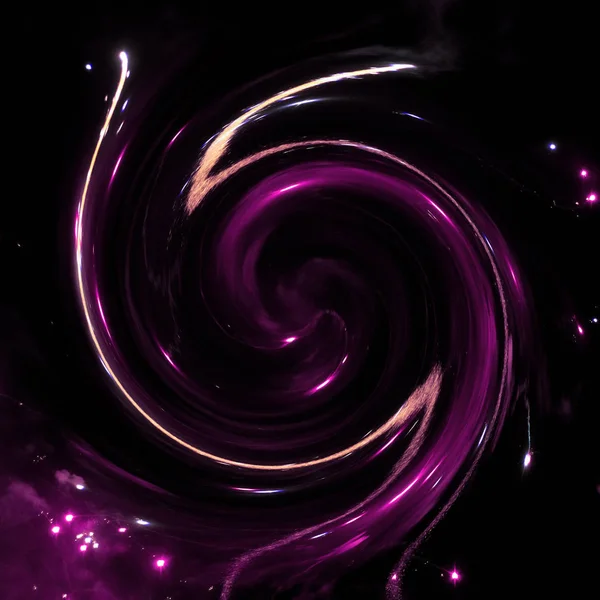 Abstract Graphic Representation Pink Coloured Spiral Nebula Similar Galaxy Black — Stock Photo, Image