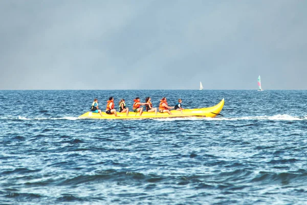 Banana boat at the Baltic Sea — Stock Photo, Image