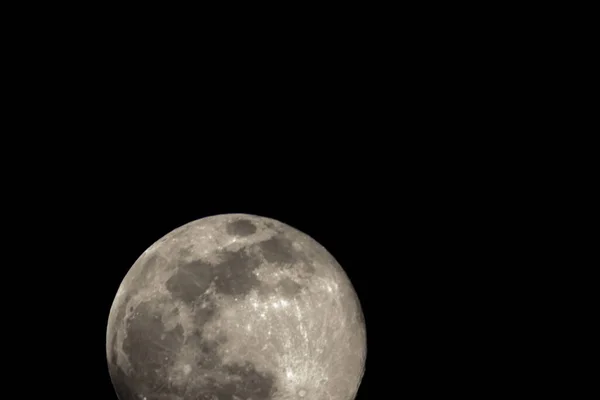 Частина Повного Місяця Взята Телескопом Можете Побачити Деякі Кратери Лінії — стокове фото