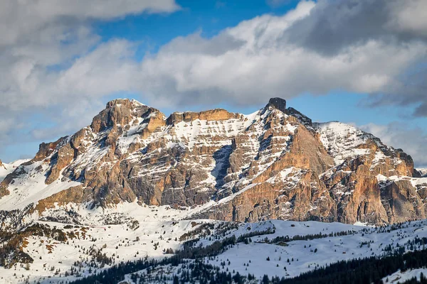 Formações Montanhosas Laranja Amarelas Típicas Das Dolomitas Italianas Sul Tirol — Fotografia de Stock