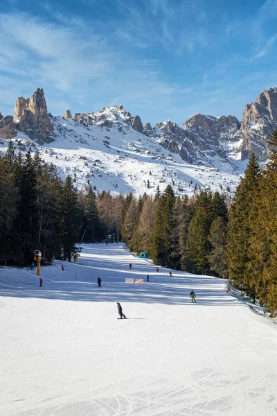 Ski Slope Called Cigolade Vigo Fassa Italian Dolomites South Tyrol — Stock Photo, Image