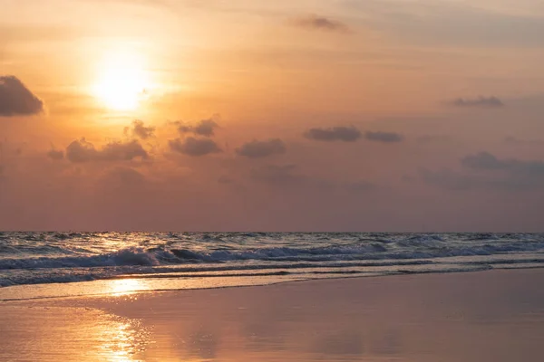 Tropisk Strand Solnedgång Thailand — Stockfoto