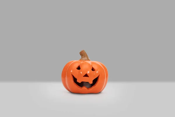 Citrouille Halloween Sur Fond Gris Concept Idée Halloween — Photo