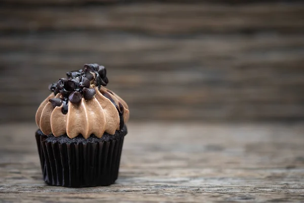 Smakelijke Mini Cupcakes Een Vintage Achtergrond Zoete Dessert Voor Kerst — Stockfoto