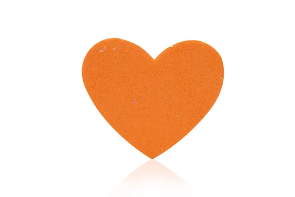 Coeur Orange Isolé Sur Fond Blanc — Photo