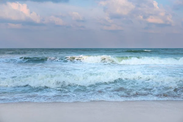 Vackra Pastell Solnedgång Himlen Med Molnlandskap Över Songkhla Havet — Stockfoto