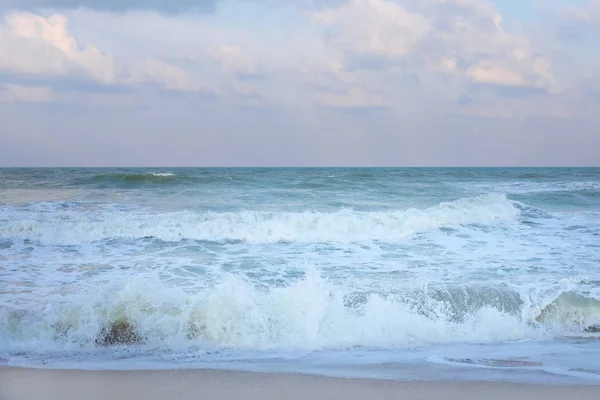 Vackra Pastell Solnedgång Himlen Med Molnlandskap Över Songkhla Havet — Stockfoto