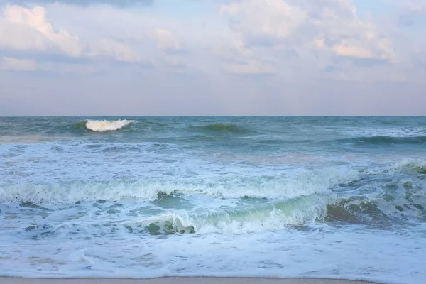 Vackra Pastell Solnedgång Himlen Med Molnlandskap Över Songkhla Havet — Stockfoto