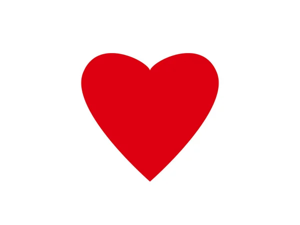 在白色背景被隔绝的红色心脏 爱和情人节的象征 — 图库照片