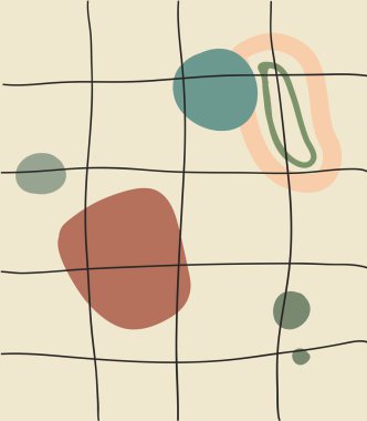 Soyut modern kompozisyon, pastel renkler Çağdaş sanat illu