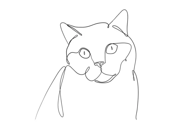 Jedna Čára Kresby Kočky Moderním Minimalistickém Stylu Jednořádková Kresba Grafického — Stock fotografie