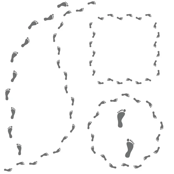 人黑色剪影脚印图标，脚印符号孤立在白色背景上。矢量元素 — 图库矢量图片