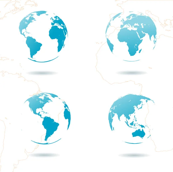 Set of Earth globes — Stock Vector