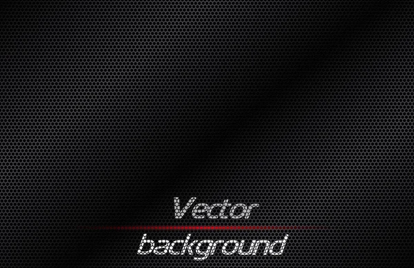 Carbon perforated fiber texture. Hi tech vector background. Black seamless pattern. — Stock Vector