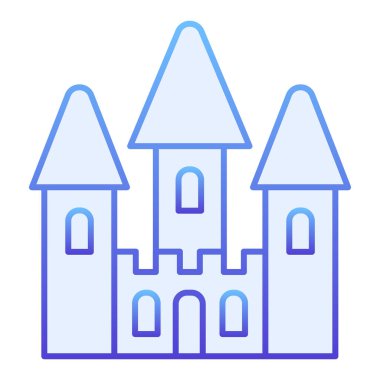 Kale oyuncağı düz ikon. Bebek oyuncağı mavi ikonlar düz moda. Çocuk sarayı gradyan tasarımı, ağ ve uygulama için tasarlanmış. Eps 10.