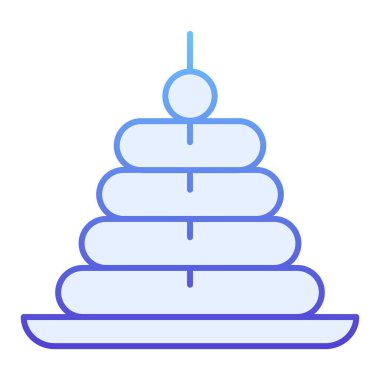 Çocuk piramit düz simgesi. Oyuncak piramit mavi simgeleri modaya uygun düz stil. Çocuklar için gradyan stil tasarımı, web ve uygulama için tasarlanmış. Eps 10.