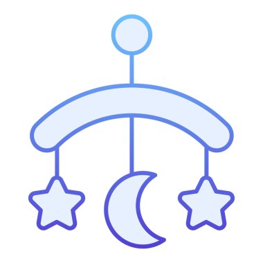 Bebek beşiği oyuncağı düz simgesi. Moda olan düz tarzda oyuncak mavi ikonlar asmak. Çocuk beşiği gradyan tarzı tasarım, web ve uygulama için tasarlanmış. Eps 10.