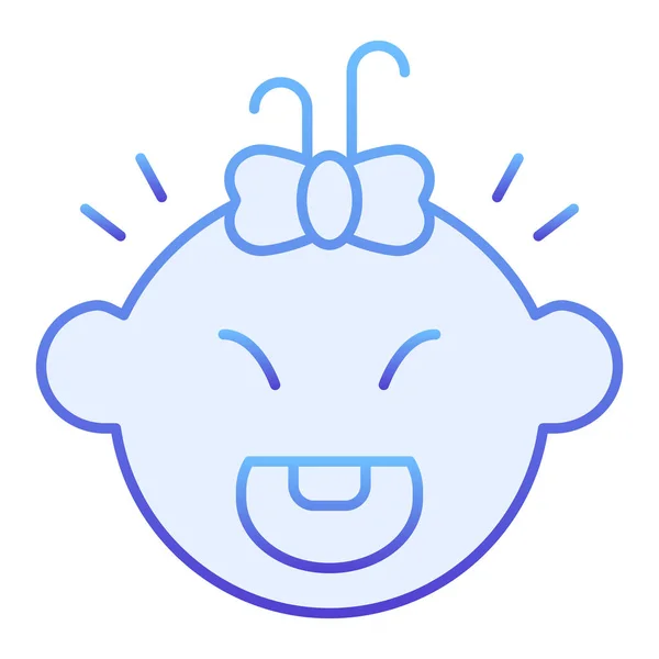 Holčička se směje bez výrazu. Usmívající se dívka modré ikony v módním plochém stylu. Happy dítě gradient styl design, určený pro web a aplikaci. Eps 10. — Stockový vektor
