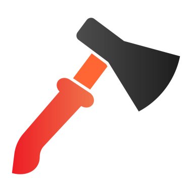 Düz balta simgesi. Bıçak rengi simgeleri modaya uygun düz stil. Ağ ve uygulama için tasarlanmış Axe gradyan tasarımı. Eps 10.