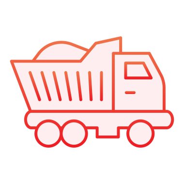 Lorry yassı ikonu. Kamyon kırmızı simgeleri düz moda. Van gradient tarzı tasarım, web ve uygulama için tasarlandı. Eps 10.