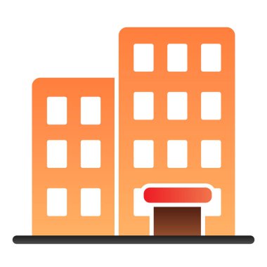 Düz simge oluşturuluyor. Evin renk simgeleri düz moda. Mimari gradyan stil tasarımı, web ve uygulama için tasarlandı. Eps 10.