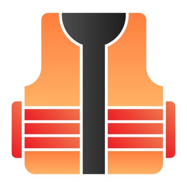 Koruyucu yelek yassı ikonu. Moda düz stil yelek renk simgeleri oluşturun. İnşaat, web ve uygulama için tasarlanmış gradyan stil tasarımı giyer. Eps 10.