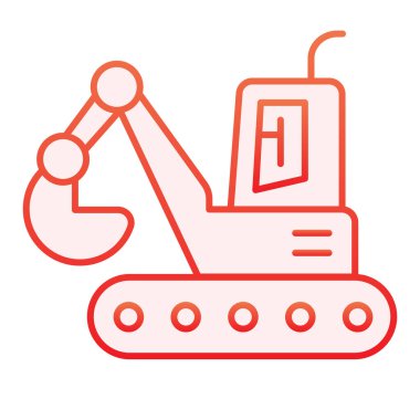 Kova kazıcı düz simge. Yapım kırmızı simgeleri düz moda. Kazıcı gradyan stil tasarımı, web ve uygulama için tasarlandı. Eps 10.