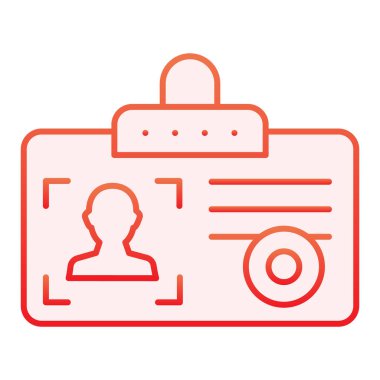 Kimlik kartı düz simgesi. Düz stil olarak kimlik kırmızı simgeleri. Ağ ve uygulama için tasarlanmış gradyan stil tasarımını geç. Eps 10.