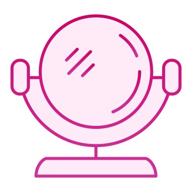 Kozmetik ayna düz ikonu. Yuvarlak ayna pembe simgeleri modaya uygun düz stil. Makyaj aynası gradyan tasarımı, web ve uygulama için tasarlanmış. Eps 10.