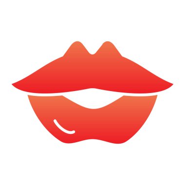 Dudaklar düz simge. Renk simgelerini modaya uygun olarak öpün. Ağız gradyanı tasarımı, web ve uygulama için tasarlanmış. Eps 10.