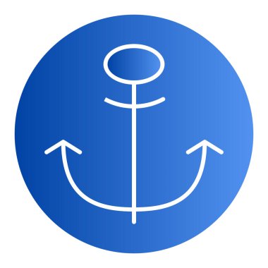 Anchor yassı simgesi. Moda düz stil çelik renk simgeleri. Deniz gradyanı tarzı tasarım, ağ ve uygulama için tasarlanmış. Eps 10.