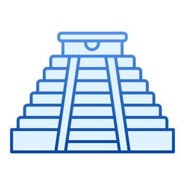 Maya piramit düz ikonu. Aztek anıtı düz moda mavi simgeler. Antik tapınak gradyan stil tasarımı, ağ ve uygulama için tasarlanmış. Eps 10.