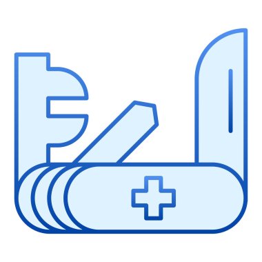 Çakı gibi düz bir ikon. İsviçre bıçak mavi ikonları moda düz stil. Ordu bıçağı gradyan tasarımı, ağ ve uygulama için tasarlanmış. Eps 10.