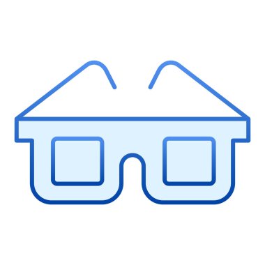 Gözlüklü düz simge. Düz moda mavi gözlük simgeleri. Gözlük gradyan tasarımı, web ve uygulama için tasarlanmış. Eps 10.